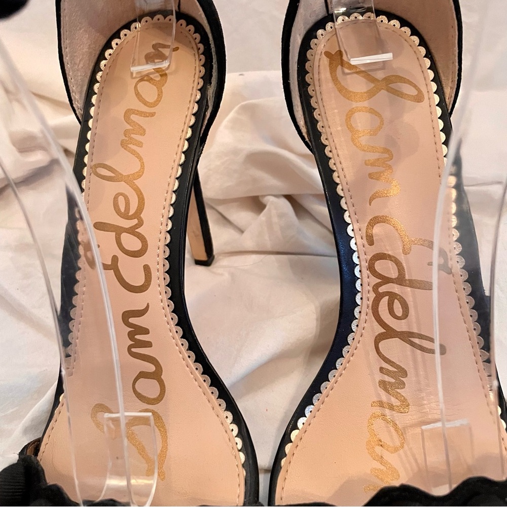Sam Edelman Addison Black Suede Zipper Back Stiletto Heel Women’s Size 9 - Picture 7 of 15